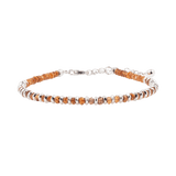 Joy Orange Sapphire Beaded Bracelet with Sterling Silver Spacer Beads
