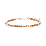 Joy Orange Sapphire Beaded Bracelet with Sterling Silver Spacer Beads