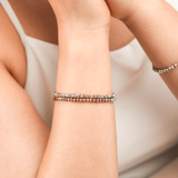 Joy Orange Sapphire Beaded Bracelet with Sterling Silver Spacer Beads