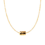 Joyful Citrine Dainty Necklace with Gold-Plated Nugget