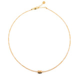 Joyful Citrine Dainty Necklace with Gold-Plated Nugget