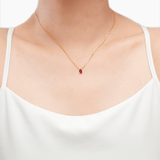 July Lab-Grown Ruby Birthstone Necklace