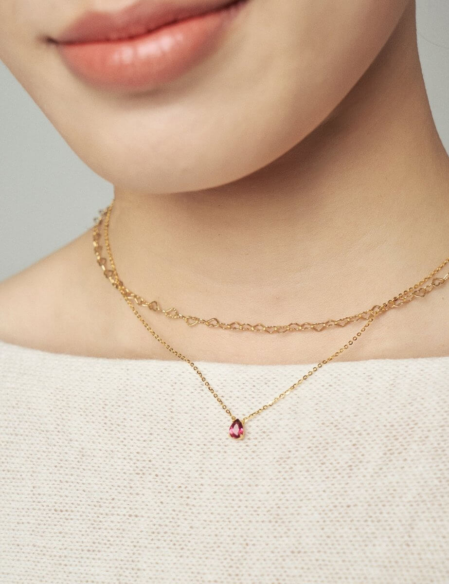 June Lab Birthstone Necklaces丨January to December Gemstones丨Beammore – BeamMore