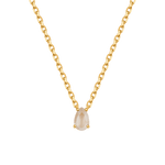 June Moonstone Birthstone Necklace with pear-cut moonstone in gold-plated sterling silver for elegance and harmony.