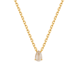 June Moonstone Birthstone Necklace with pear-cut moonstone in gold-plated sterling silver for elegance and harmony.