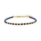 Lapis Lazuli Faceted Dainty Bracelet with Gold-Plated S925 Bead (2×2mm)