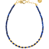 Lapis Lazuli Faceted Dainty Bracelet with Gold-Plated S925 Bead (2×2mm)