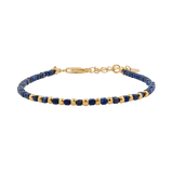 Lapis lazuli faceted dainty bracelet with gold-plated S925 beads, perfect for spiritual clarity and self-expression.
