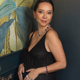 AURA DUO Amethyst & Clear Quartz Necklace with Spacer Beads