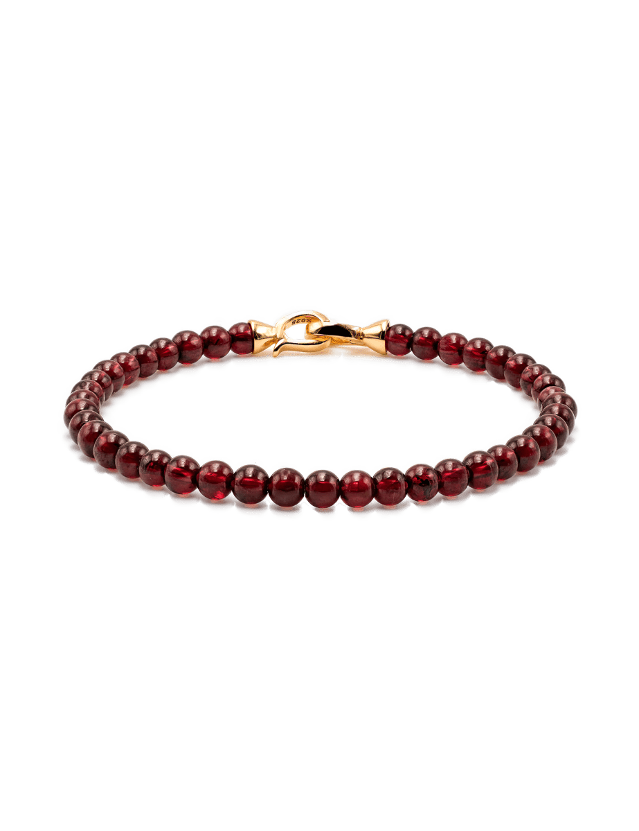 Love Garnet Bracelet 4mm for Men