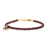 Love Garnet Dainty Bracelet with Lapis Lazuli Charm 3mm