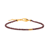 Love Garnet dainty bracelet with silver spacer beads and clasp, promoting love and emotional healing.