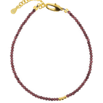 Love Garnet dainty bracelet featuring 2mm garnet beads and silver spacer beads for elegance and durability.