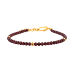 Love Garnet dainty bracelet with silver spacer beads and clasp, promoting love and emotional healing.