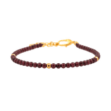Love Garnet dainty bracelet with silver spacer beads and clasp, promoting love and emotional healing.