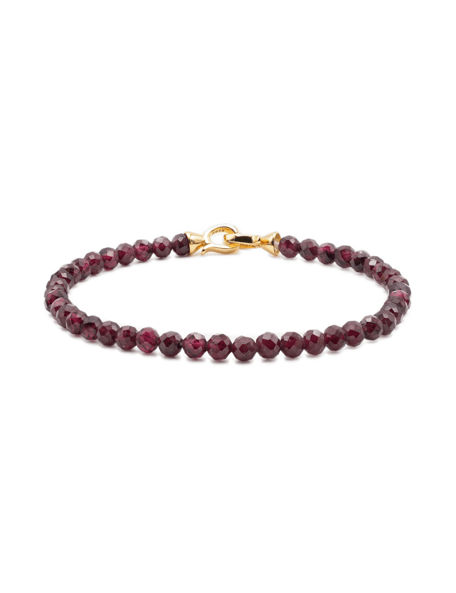 Love Garnet Faceted Bracelet 4mm for men
