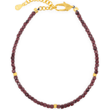 Love Garnet bracelet featuring faceted beads, silver spacer beads, and a durable clasp.