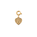 Gold heart pendant charm with initial 'A', perfect for expressing love and personal connections.