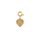 Gold heart pendant charm with initial 'A', perfect for expressing love and personal connections.