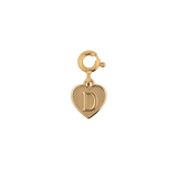 Gold heart charm with letter 'D', symbolizing love and personalized connections.