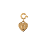 Gold heart pendant charm featuring an engraved letter, symbolizing love and cherished memories.