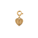 Gold heart pendant charm featuring an engraved letter, symbolizing love and cherished memories.