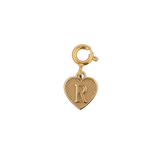 Elegant gold heart charm with letter 'R', symbolizing love and cherished memories.