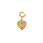 Gold heart pendant charm with initial 'Z', symbolizing love and personal connections.