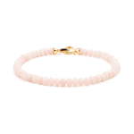 Love Pink Opal bracelet with 3x4mm beads and gold clasp for emotional healing and inner peace.
