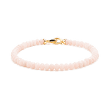 Love Pink Opal bracelet with 3x4mm beads and gold clasp for emotional healing and inner peace.