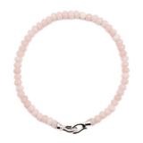 Delicate pink opal bracelet with 3x4mm faceted beads and 925 sterling silver clasp, symbolizing love and emotional healing.
