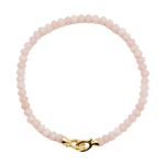 Delicate Love Pink Opal bracelet with 3x4mm faceted beads and gold clasp for emotional healing and self-love.