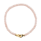 Delicate Love Pink Opal bracelet with 3x4mm faceted beads and gold clasp for emotional healing and self-love.