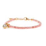 Love Pink Opal faceted bracelet with Clear Zircon charm in a stylish design, promoting self-love and emotional healing.