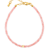 Love Pink Opal faceted bracelet with gold clasp, featuring soothing pink stones and a protective touch.