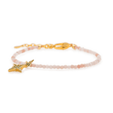 Dainty Pink Opal bracelet with star charm and 925 sterling silver clasp for self-love and emotional healing.