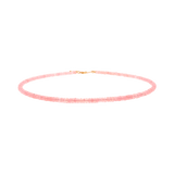 Love Pink Opal Faceted Dainty Necklace showcasing its soft rosy glow and 925 sterling silver clasp for emotional healing.