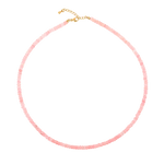 Love Pink Opal Faceted Necklace with golden clasp, symbolizing love and emotional healing.