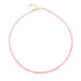 Love Pink Opal Faceted Necklace with golden clasp, symbolizing love and emotional healing.