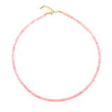 Love Pink Opal Faceted  Dainty Necklace