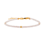 Love Rose Quartz dainty bracelet with silver spacer beads, promoting self-love and emotional balance.