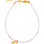 Love Rose Quartz bracelet with Hulu charm, 925 sterling silver clasp, delicate 3mm design for emotional balance.