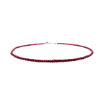 Love Ruby Faceted Dainty Necklace with 925 sterling silver clasp, symbolizing passion and emotional strength.