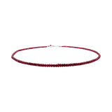 Love Ruby Faceted Dainty Necklace with 925 sterling silver clasp, symbolizing passion and emotional strength.