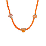 MIRA Red Opal & Cherry Blossom Agate Choker Necklace – Passion & Healing