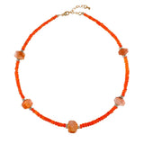 MIRA Red Opal & Cherry Blossom Agate Choker Necklace – Passion & Healing