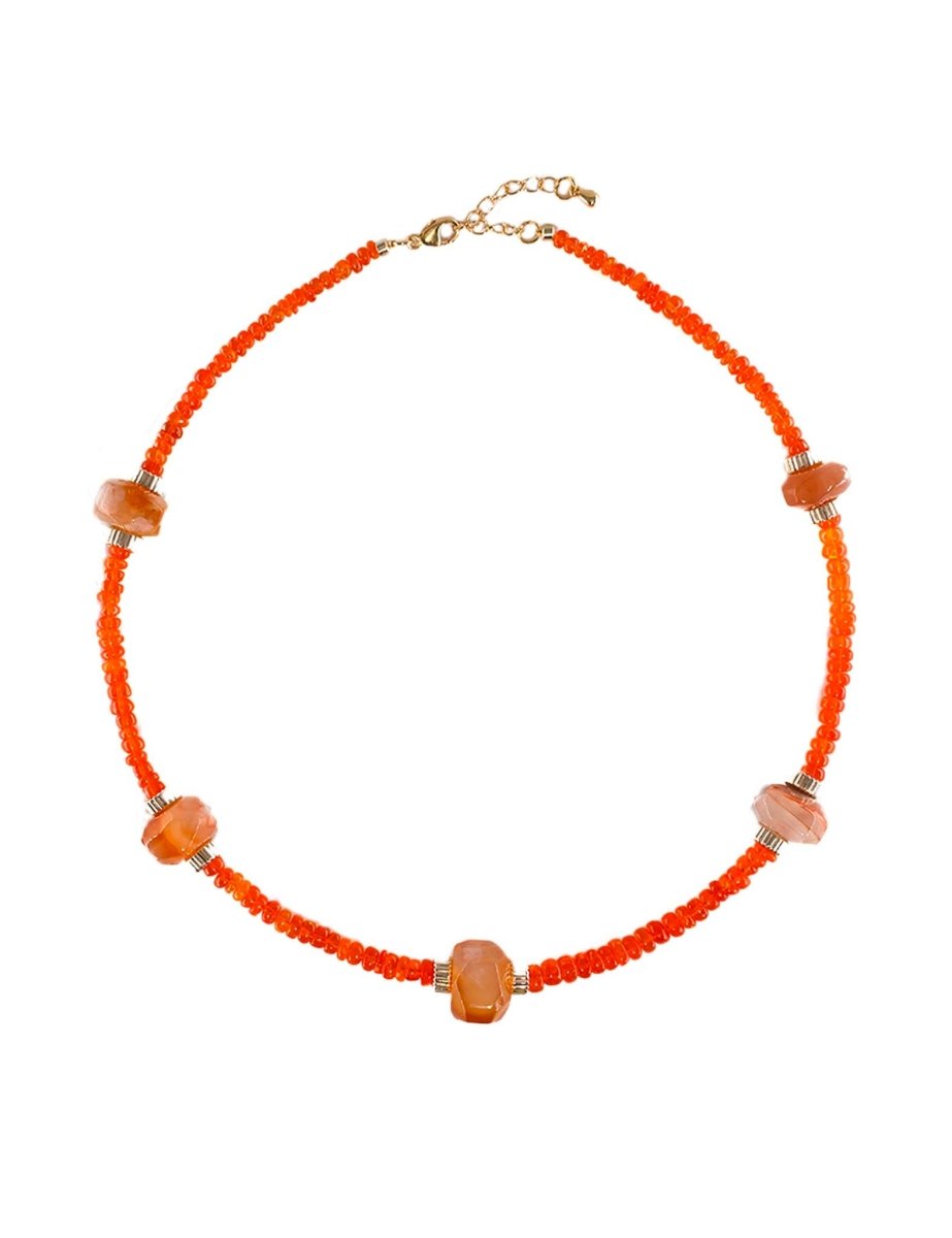 BEAMMORE Red Opal Beaded Choker – Beaded Gemstone Jewelry