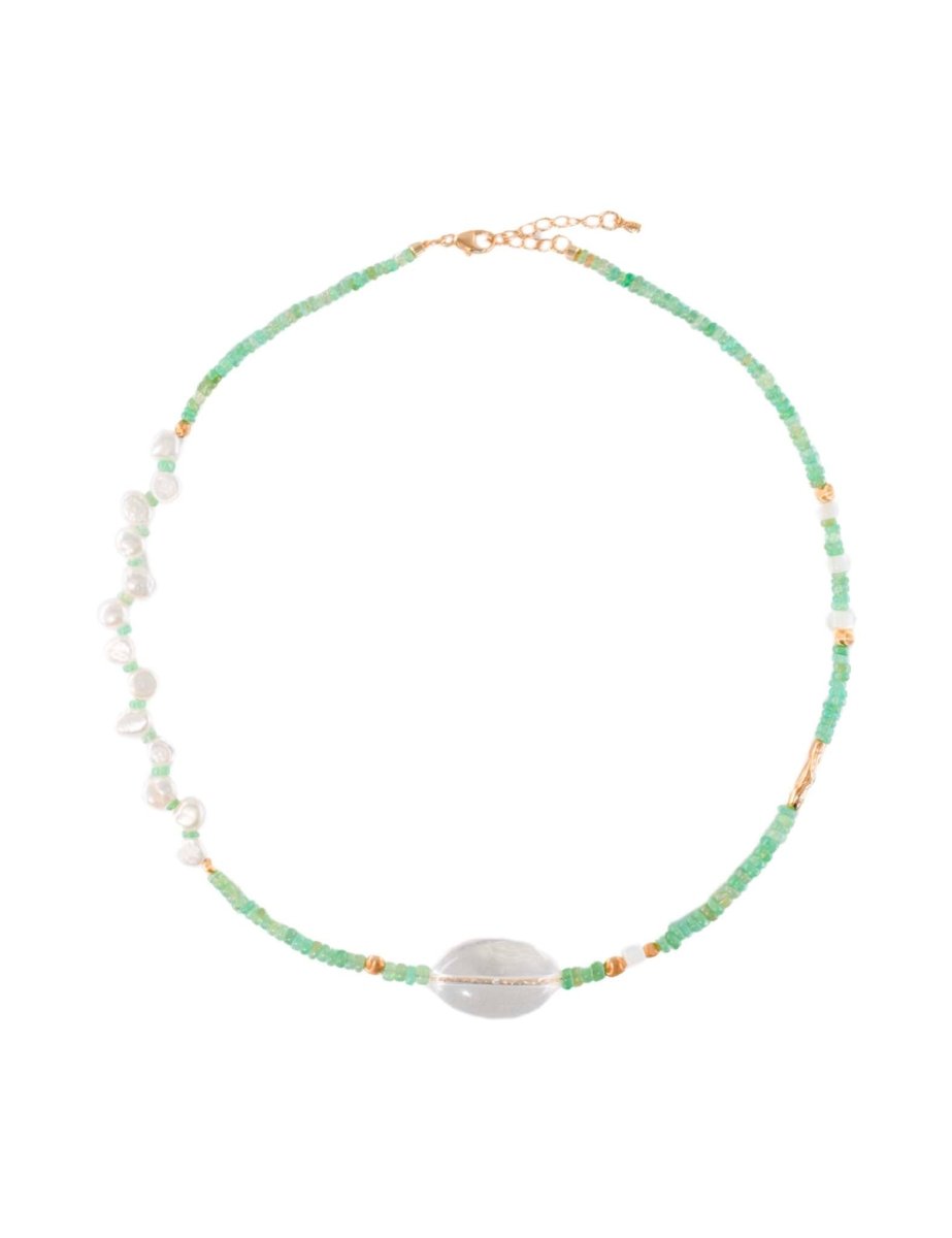 BEAMMORE Green Opal Beaded Choker – Beaded Gemstone Jewelry