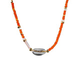 MIRA Orange Opal, Clear Quartz & Mother of Pearl Choker Necklace