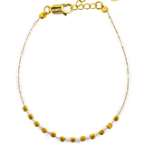 Moonstone Faceted Dainty Bracelet with Gold-Plated S925 Bead (2×2mm)
